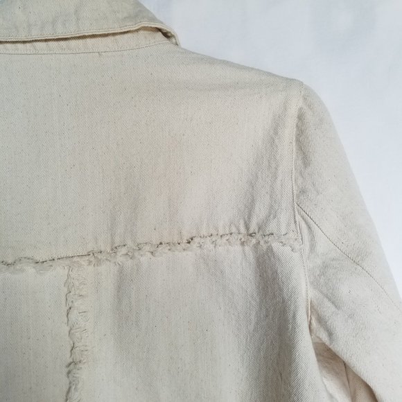 Impeccable Pig Oatmeal Speckled Cream Denim Jacket - Picture 13 of 15